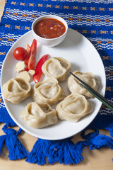 Manti/ Traditional meat dish of the peoples of Central Asia
