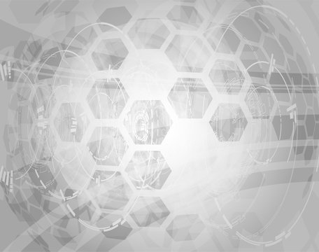 Abstract science vector background with hexagons.