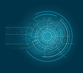 Interface with Arrows Blue Vector Illustration