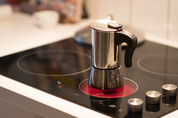 Coffee pot on electric stove