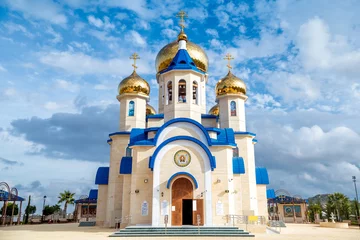 Gordijnen The Russian Church of St. Andrew and All Russian Saints. Episkopeio village, Nicosia District, Cyprus © kirill_makarov
