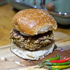 Hot and Tasty Vegetarian burger