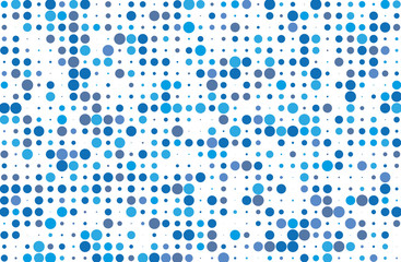 Dotted background with circles, dots, point different size, scale. Halftone pattern.