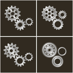 Set of gears. Vector illustration.