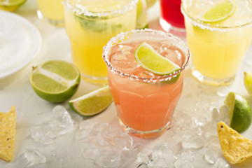 Variety of margarita cocktails