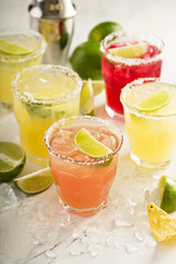 Variety of margarita cocktails