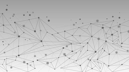 Geometric abstract molecule and communication background