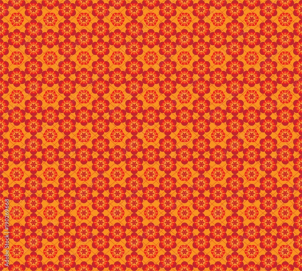 Aufkleber abstract red pattern geometric of circle in japanese or chinese ornament. seamless vector illustrati