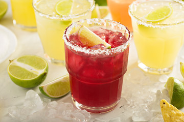 Variety of margarita cocktails