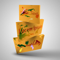 3d orange tables, vector illustration