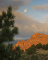 Moon Setting over Kissing Camels