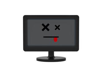 Bildschirm mit toten Emoji 