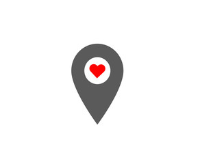 Valentin day dating location icon  