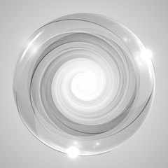 Gray vector circles and twirls