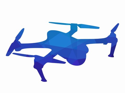 illustration of a drone flying, vector draw