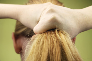 Obraz premium Blonde hair. The concept of not well-groomed hair