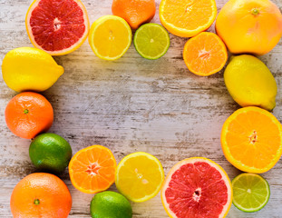 Frame of fresh cut citrus II
