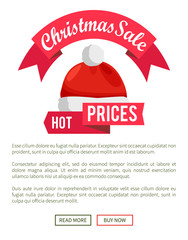 Christmas Sale Promo Label with Santa Claus Hat