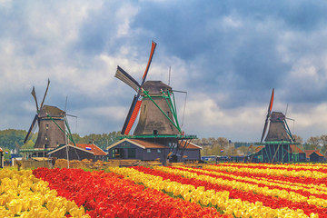 Windmills of Zaanse Schans, Netherlands.