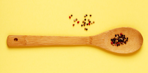 Ingredients for cooking on a yellow bright background.