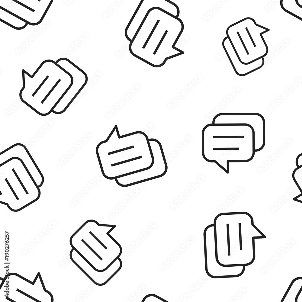 Poster speech bubble seamless pattern background. business concept vector illustration. discussion dialog s