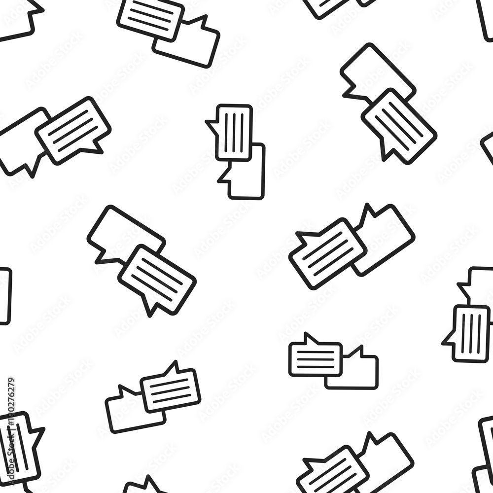 Poster speech bubble seamless pattern background. business concept vector illustration. discussion dialog s