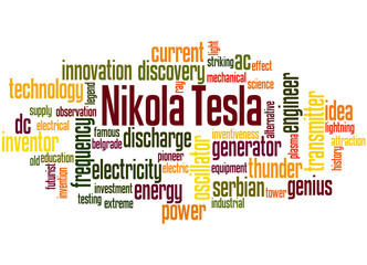 Nikola Tesla word cloud concept 2