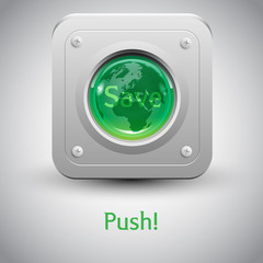 "Save the Earth" button vector