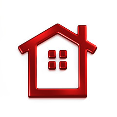 Red House. 3D Rendering Illustration