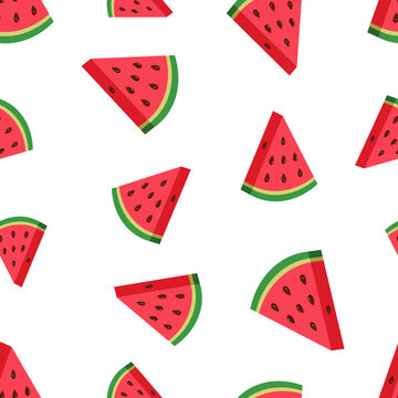 Watermelon fruit seamless pattern background. Business concept vector illustration. Ripe fruit symbol pattern.