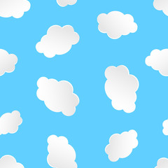 Cloud sky seamless pattern background. Business concept vector illustration. Cartoon bubble clouds symbol pattern.