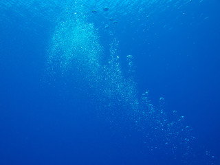 Bubbles from a Scuba diver