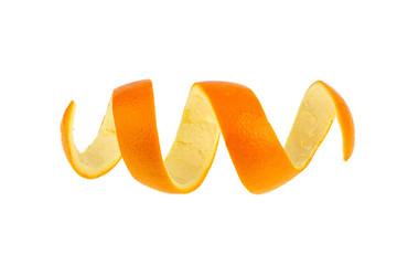 orange peel isolated on white background