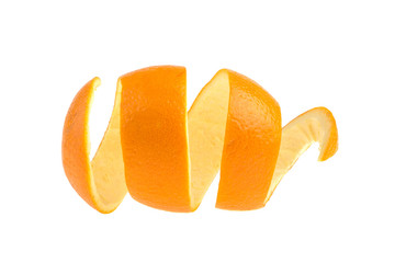 orange peel isolated on white background
