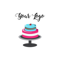 Logo. Vector image of cake