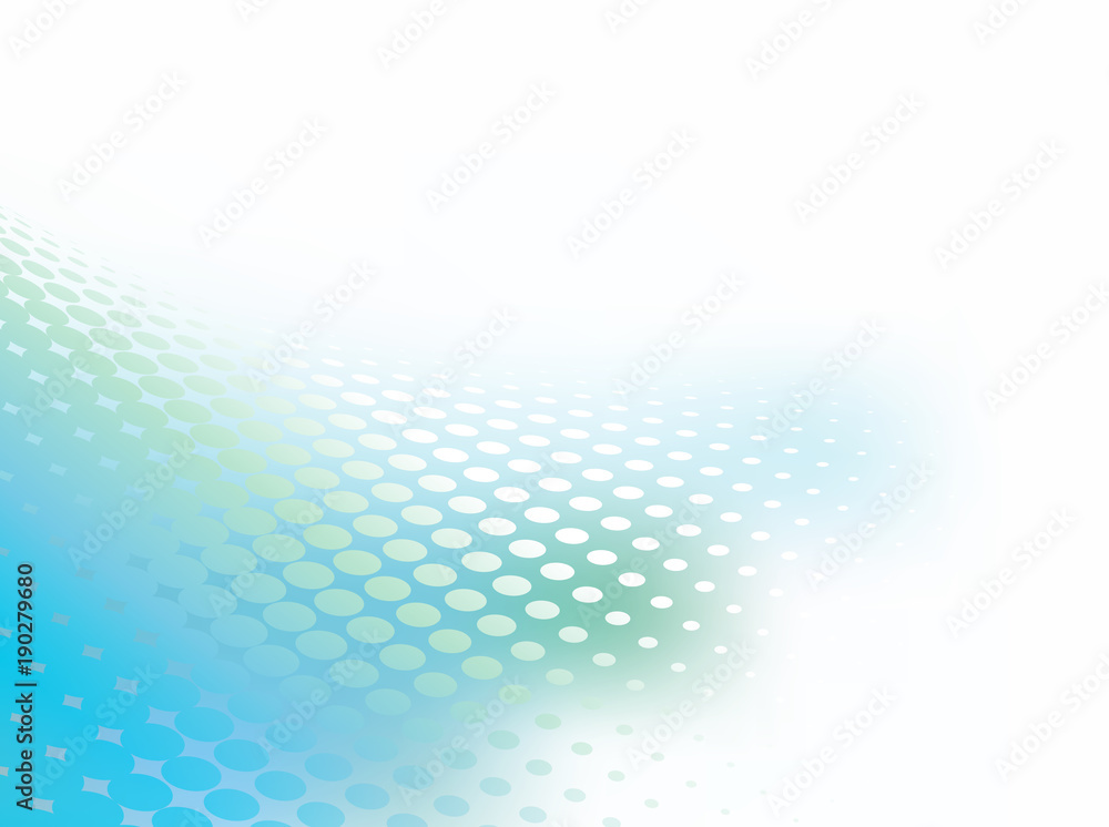 Poster abstract gradient pastel blue green background with dot swirl pattern overlay. plenty of copy space.