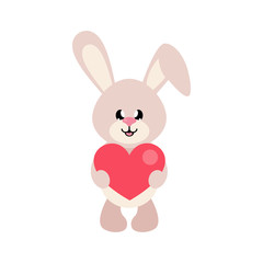 cartoon cute bunny with heart