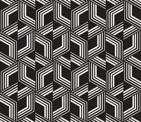 Vector seamless pattern. Modern stylish abstract texture. Repeating geometric shapes from striped elements