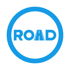 Icono plano logotipo ROAD en circulo color azul