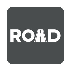 Icono plano logotipo ROAD en cuadrado gris