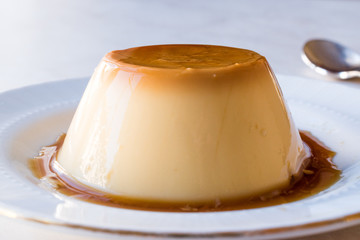 Homemade Creme Caramel with Sweet Syrup / Custard Pudding