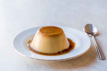 Homemade Creme Caramel with Sweet Syrup / Custard Pudding