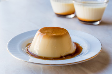 Homemade Creme Caramel with Sweet Syrup / Custard Pudding