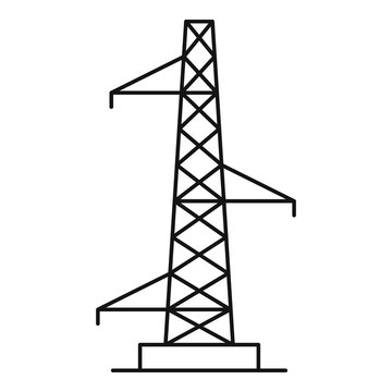 Voltage pole icon. Outline illustration of voltage pole vector icon for web