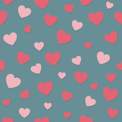 Fototapeta na wymiar Colourful hearts - seamless background. Concept of a wrapping paper. Valentine's Day, Woman's Day and Mother's Day. Vector.