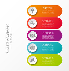 Template of a colourful business infographic with definied steps. Vector.