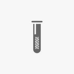 dna with laboratory flask vector icon