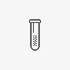 dna with laboratory flask vector icon