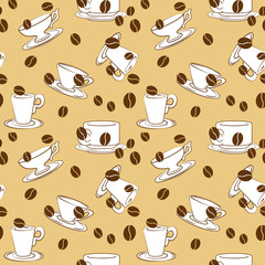 Coffee pattern collection. Vector illustration.