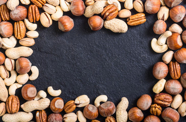 Mix of nuts in plate